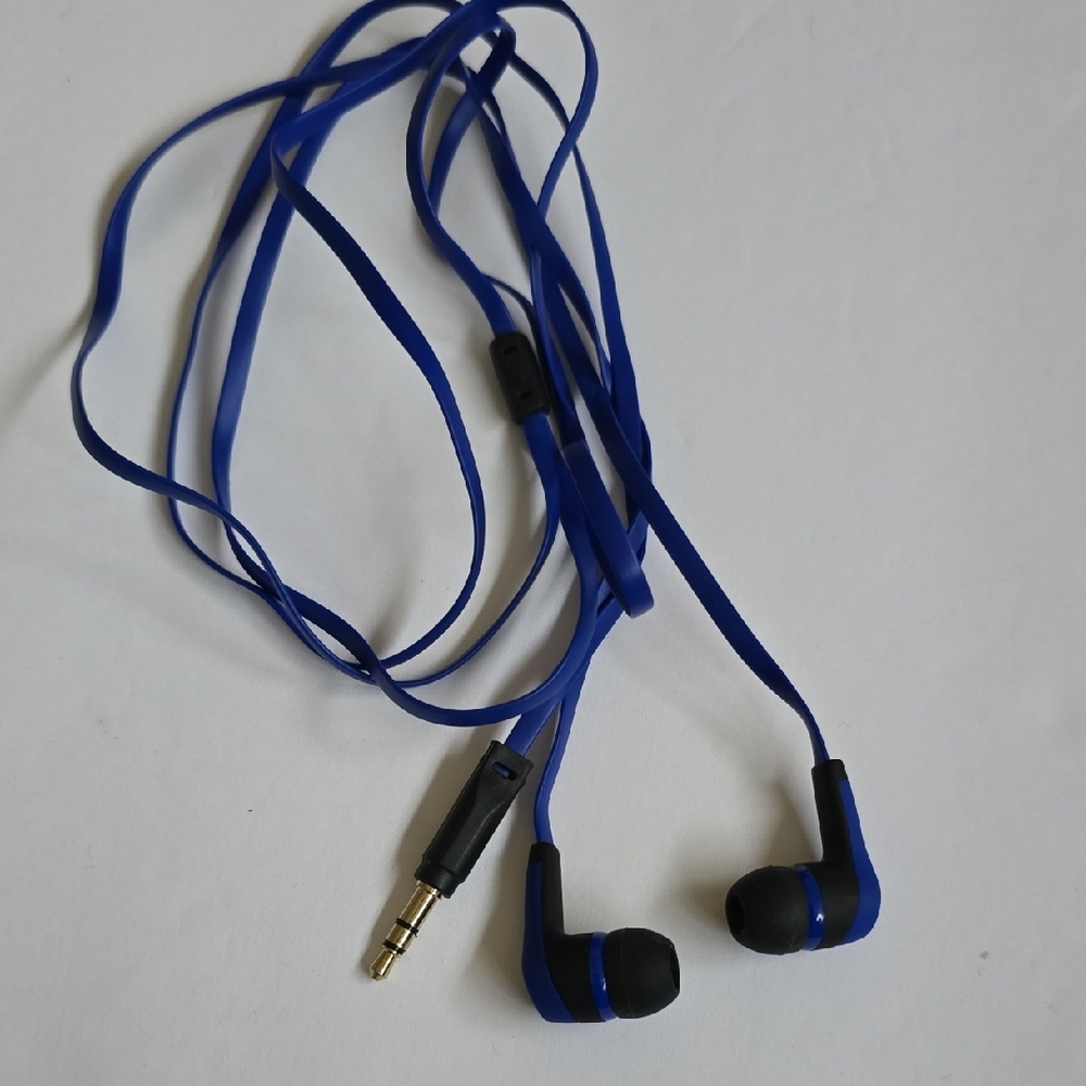 Blue Wired Earbuds